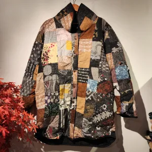 Patchwork Winter Jacket with pockets