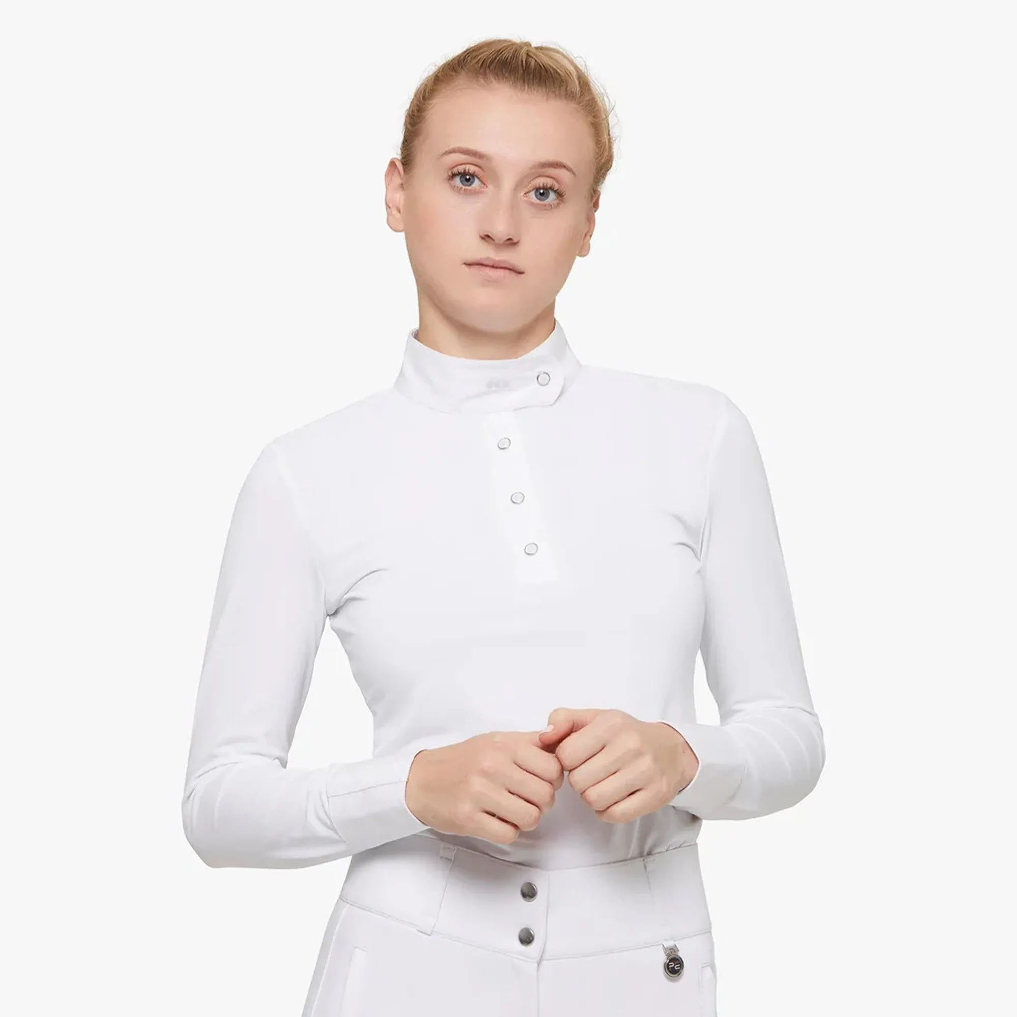 Premier Equine Rossini Ladies Lycra Show Shirt - White