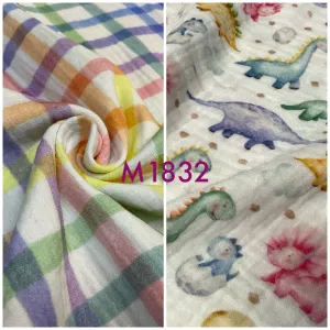 Printed Double gauze Fabric ideal for shirts, blouses Sold per Metre M1832