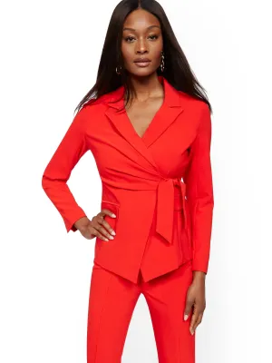 Red Belted Blazer - 7th Avenue