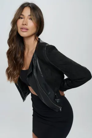 regina pleather moto jacket