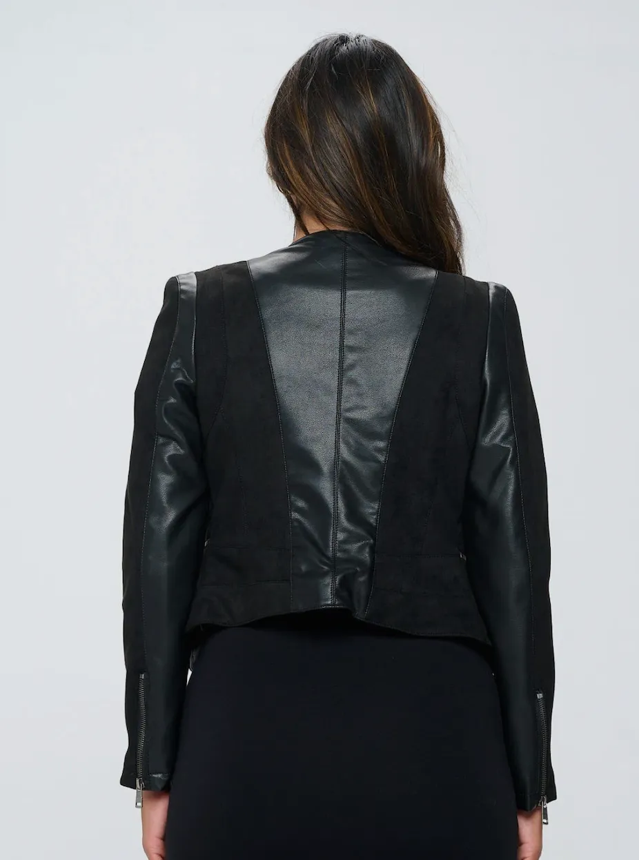 regina pleather moto jacket