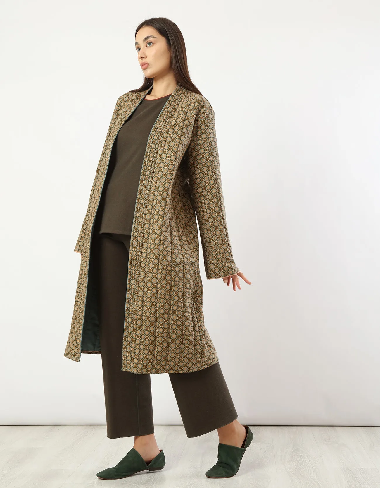 Reversible quilted coat