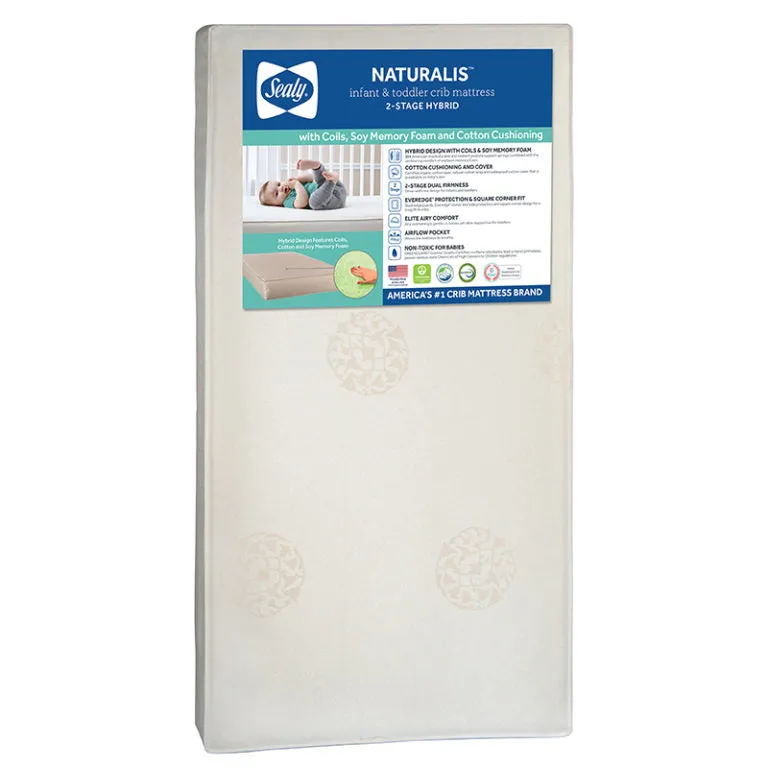 Sealy Naturalis Hybrid 2-Stage Crib and Toddler Mattress