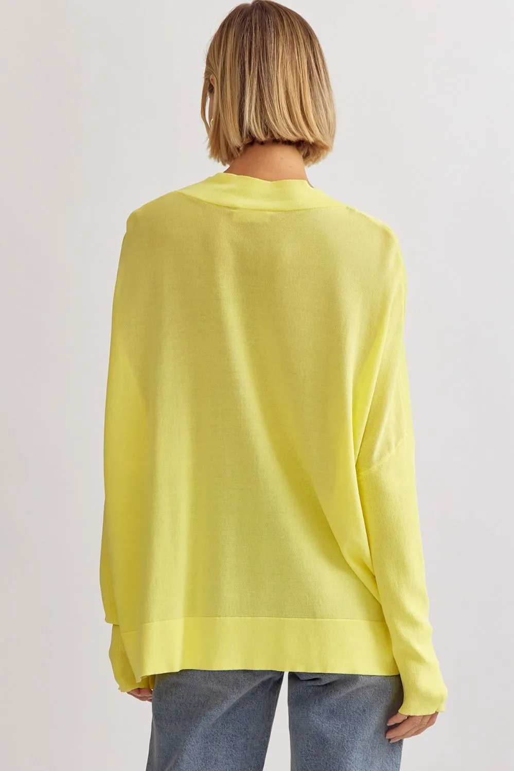 Shay V-Neck Knit Top - Lemon