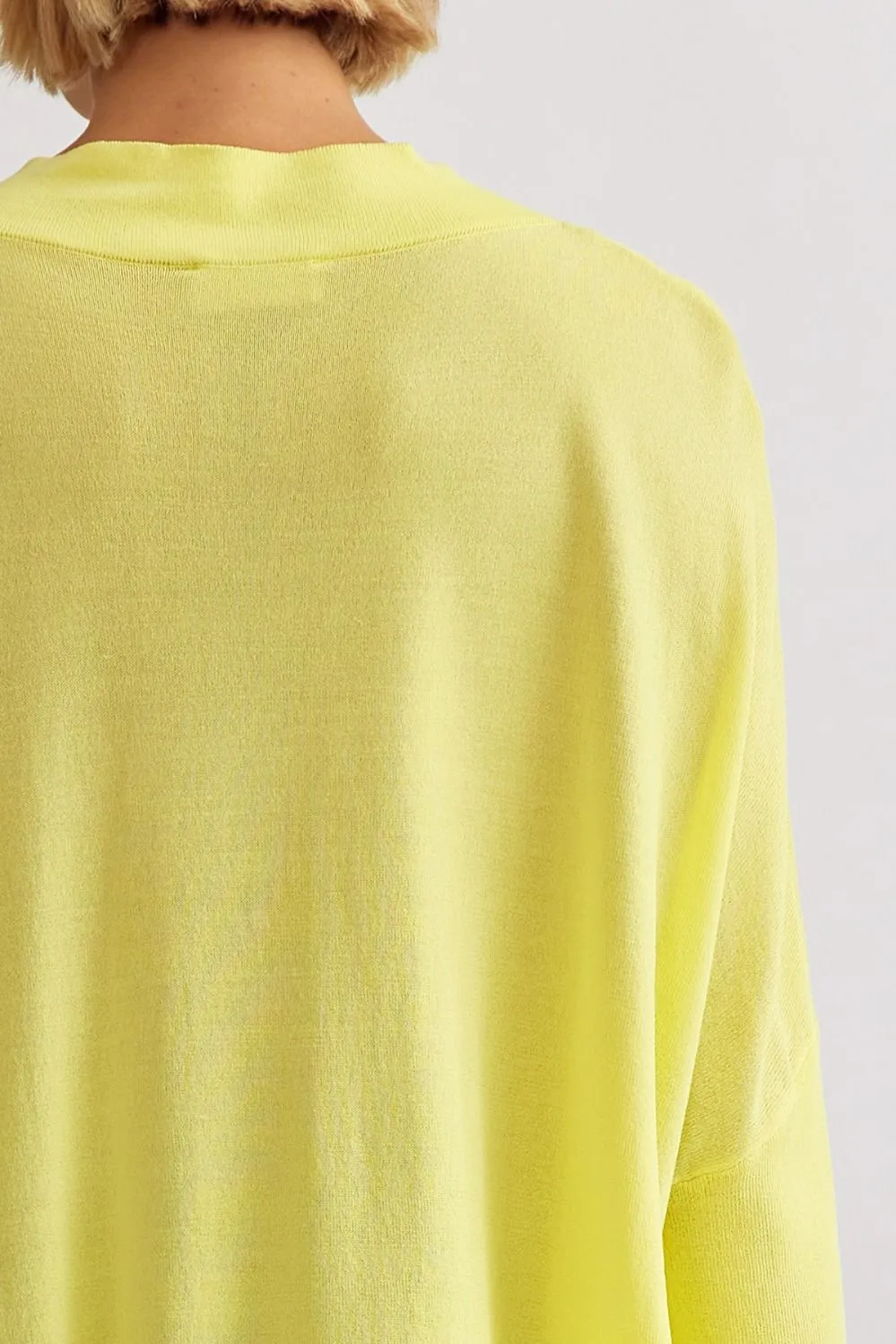 Shay V-Neck Knit Top - Lemon