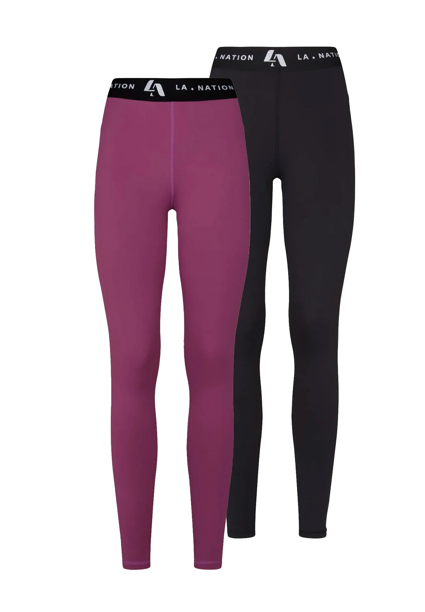 Signature High Waisted Leggings Multi-Pack: Black & Purple