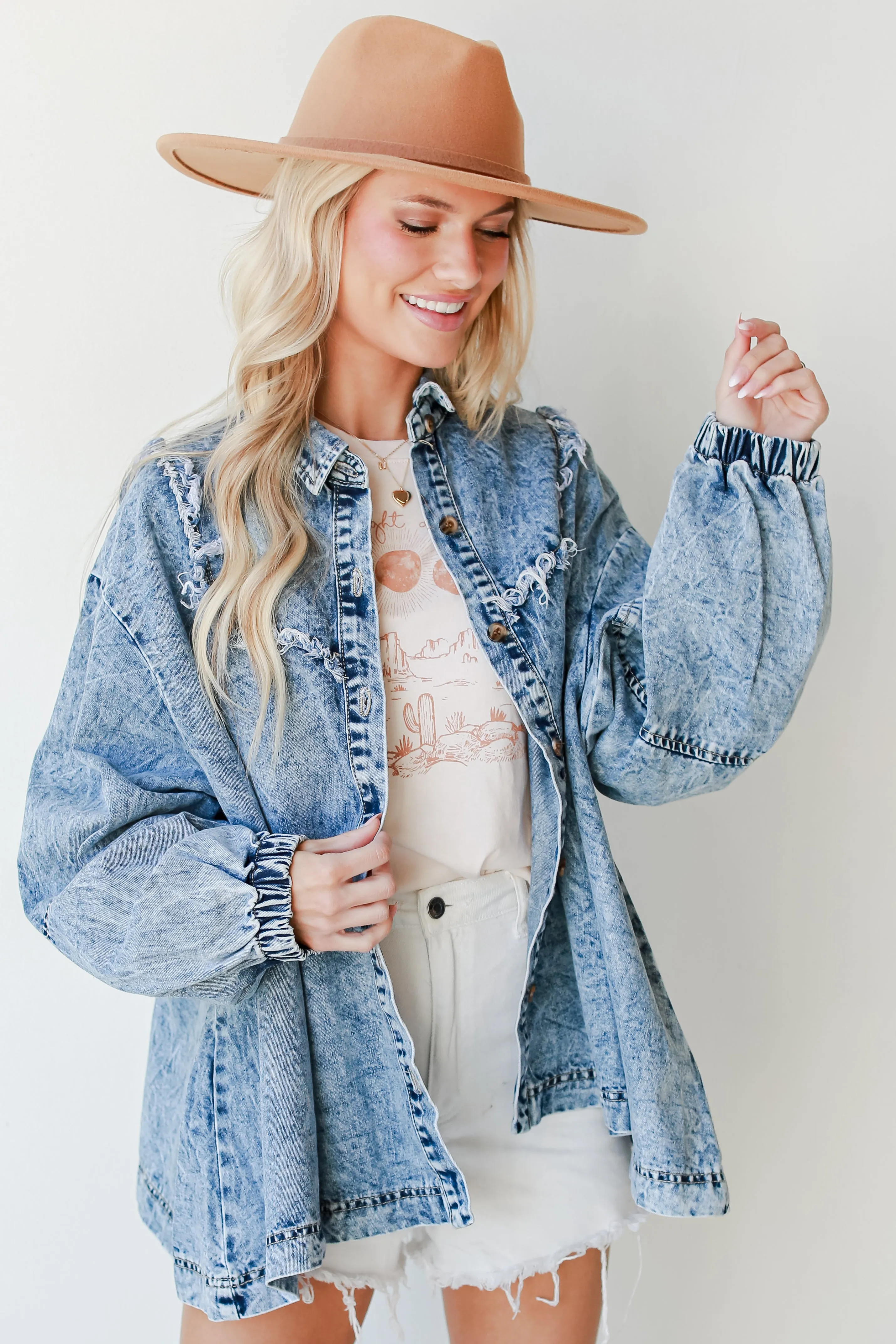 Spring Into It Frayed Denim Jacket