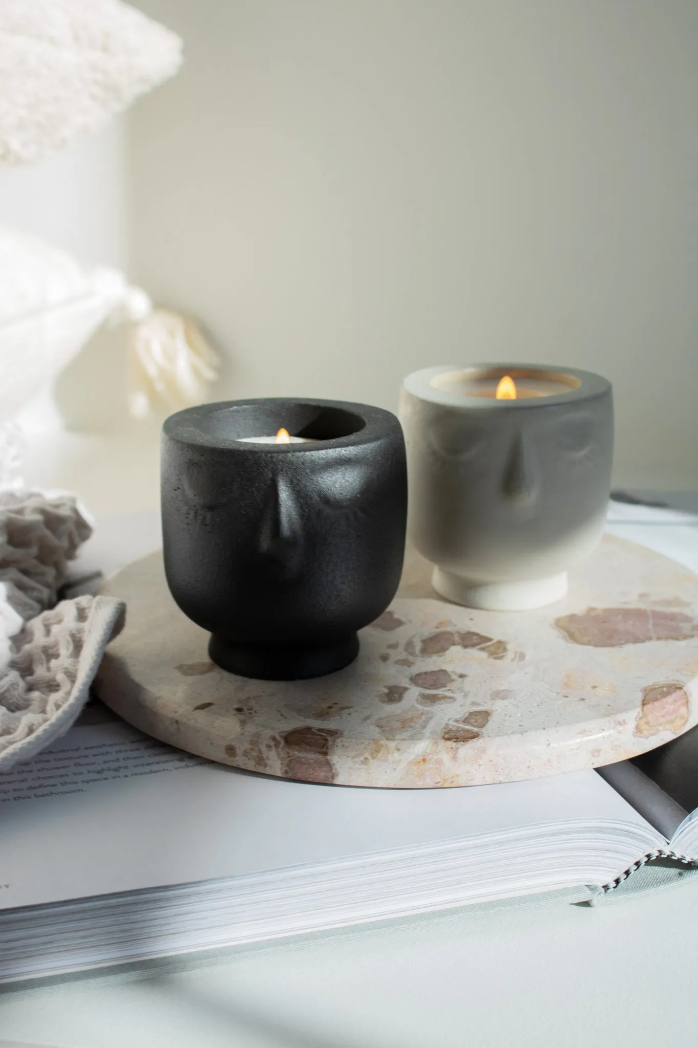 Spruce It Up Coconut Soy Candle -  Modern Face Vessel Noir