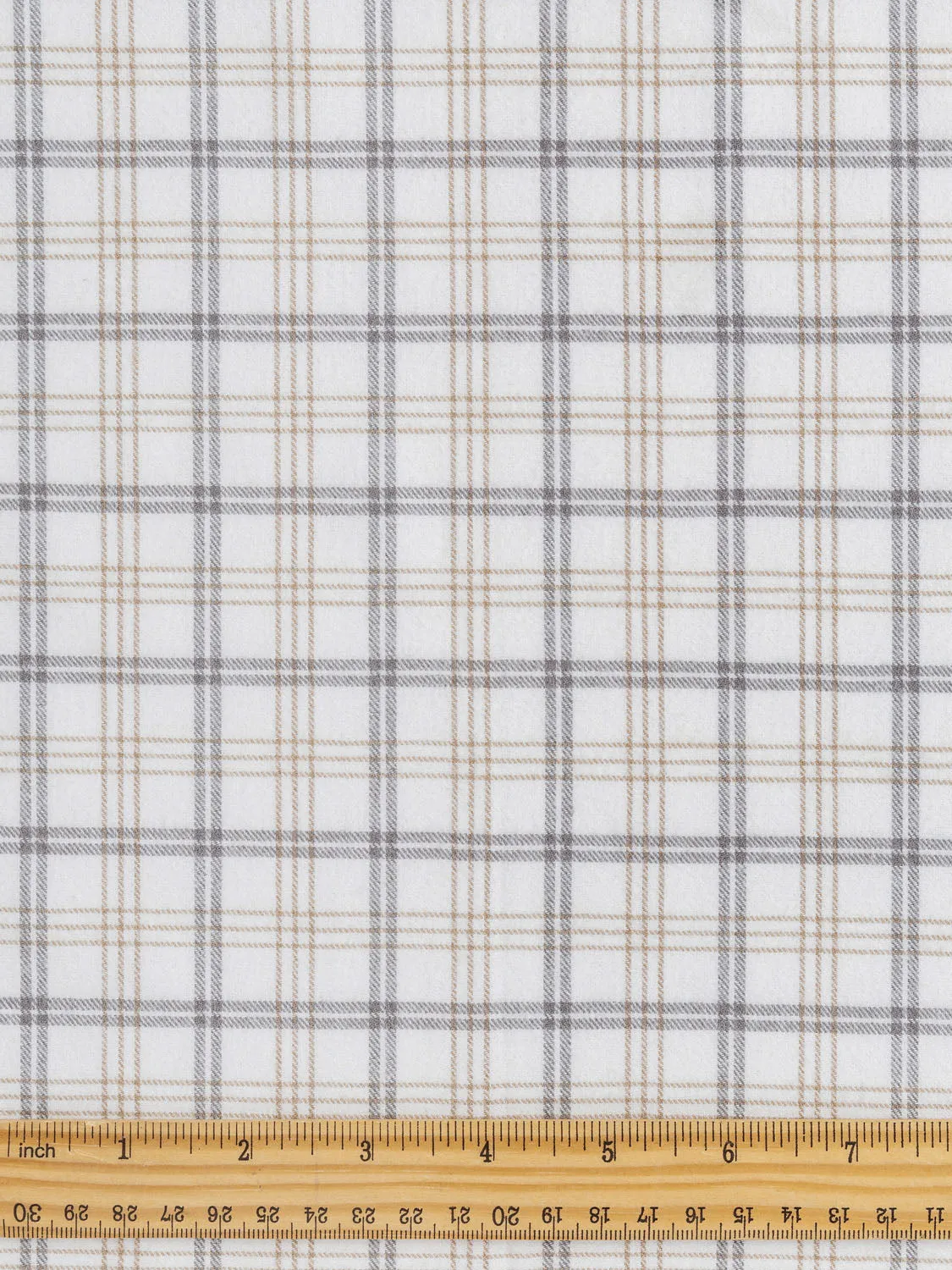 Tartan Cotton Flannel - Cream   Taupe   Grey