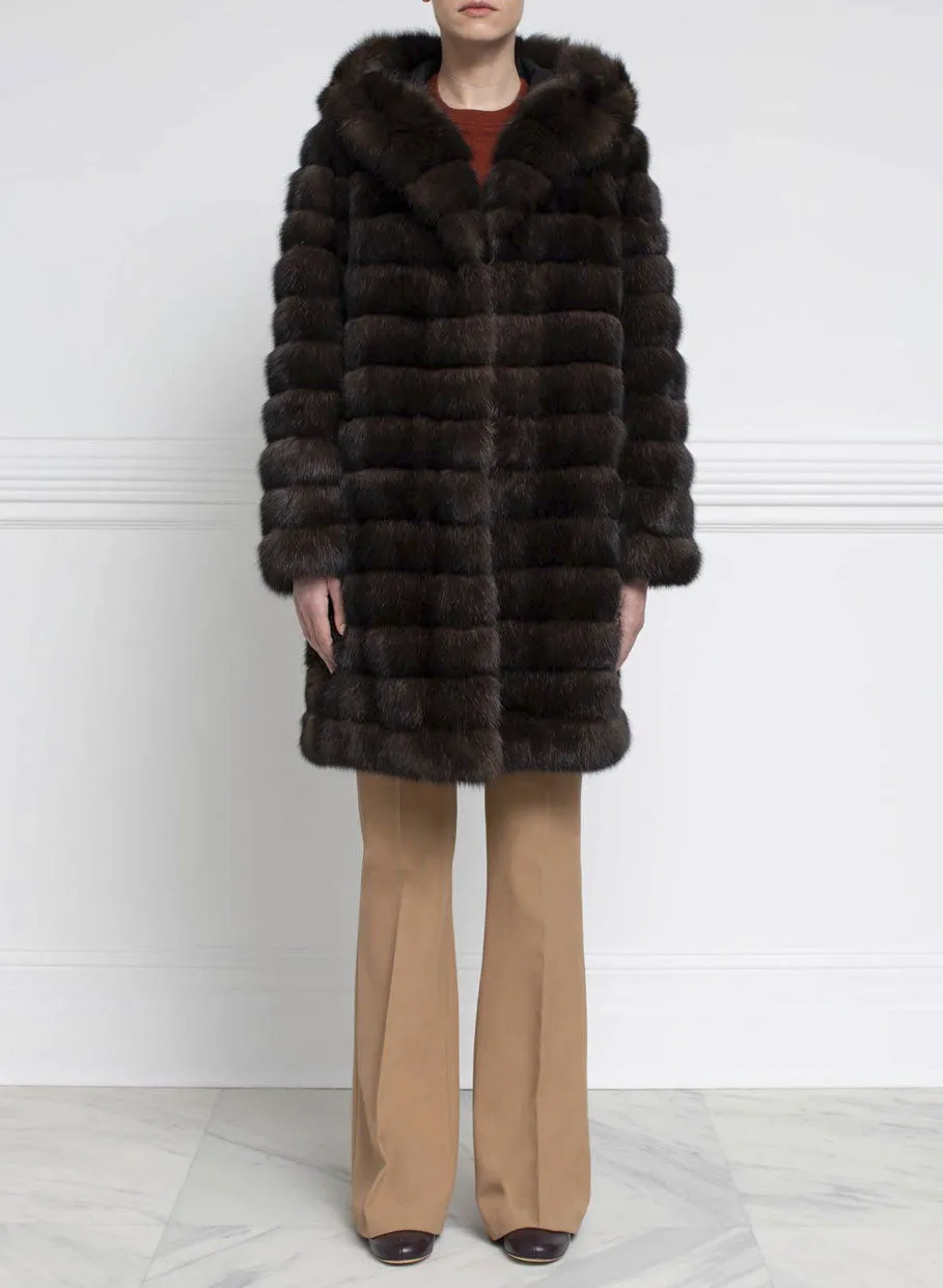 The Mia Sable Fur Reversible Storm Coat