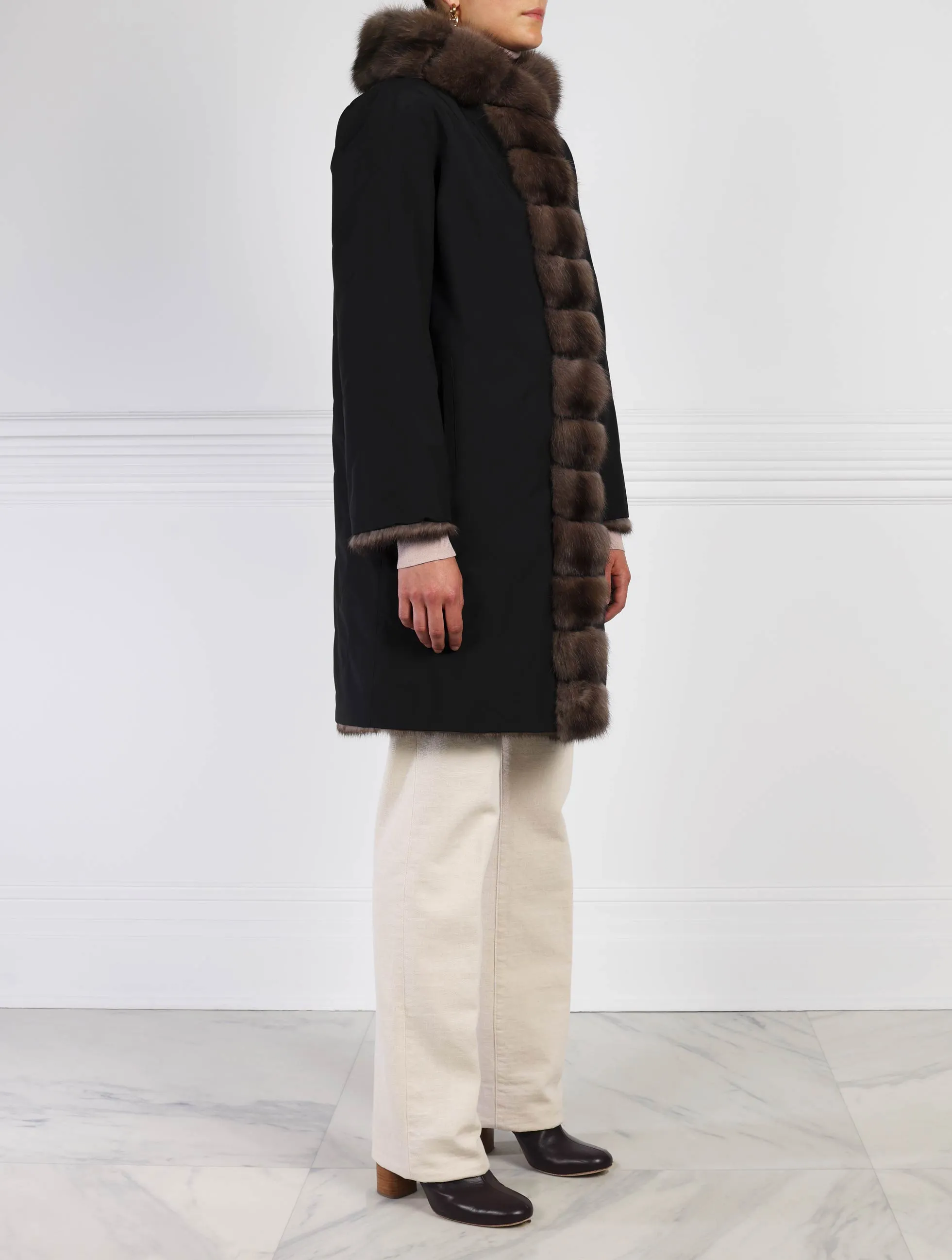 The Mia Sable Fur Reversible Storm Coat