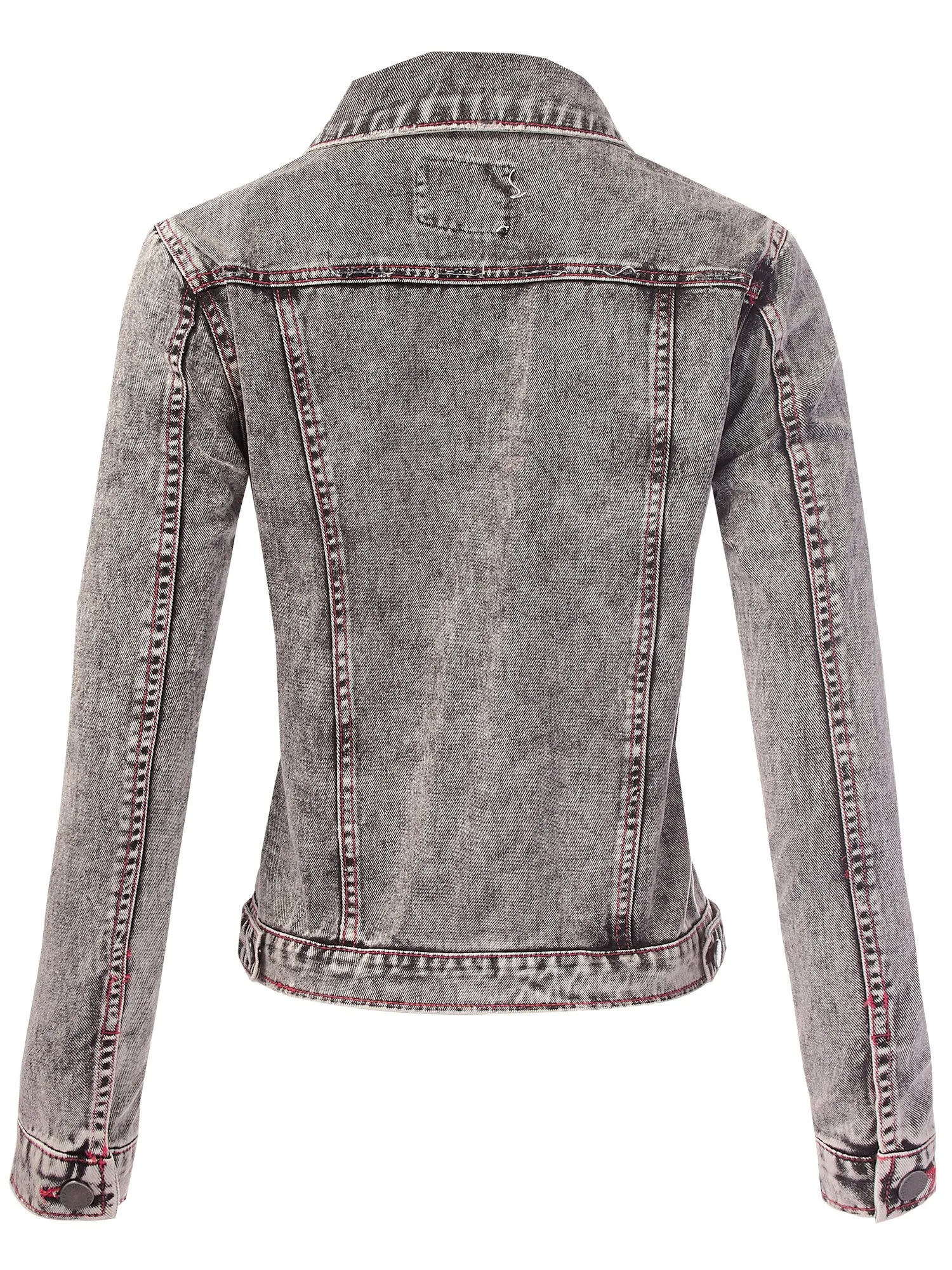 Women Casual Classic Long Sleeve Slim-fit Denim Jean Jacket (FWJ1115)