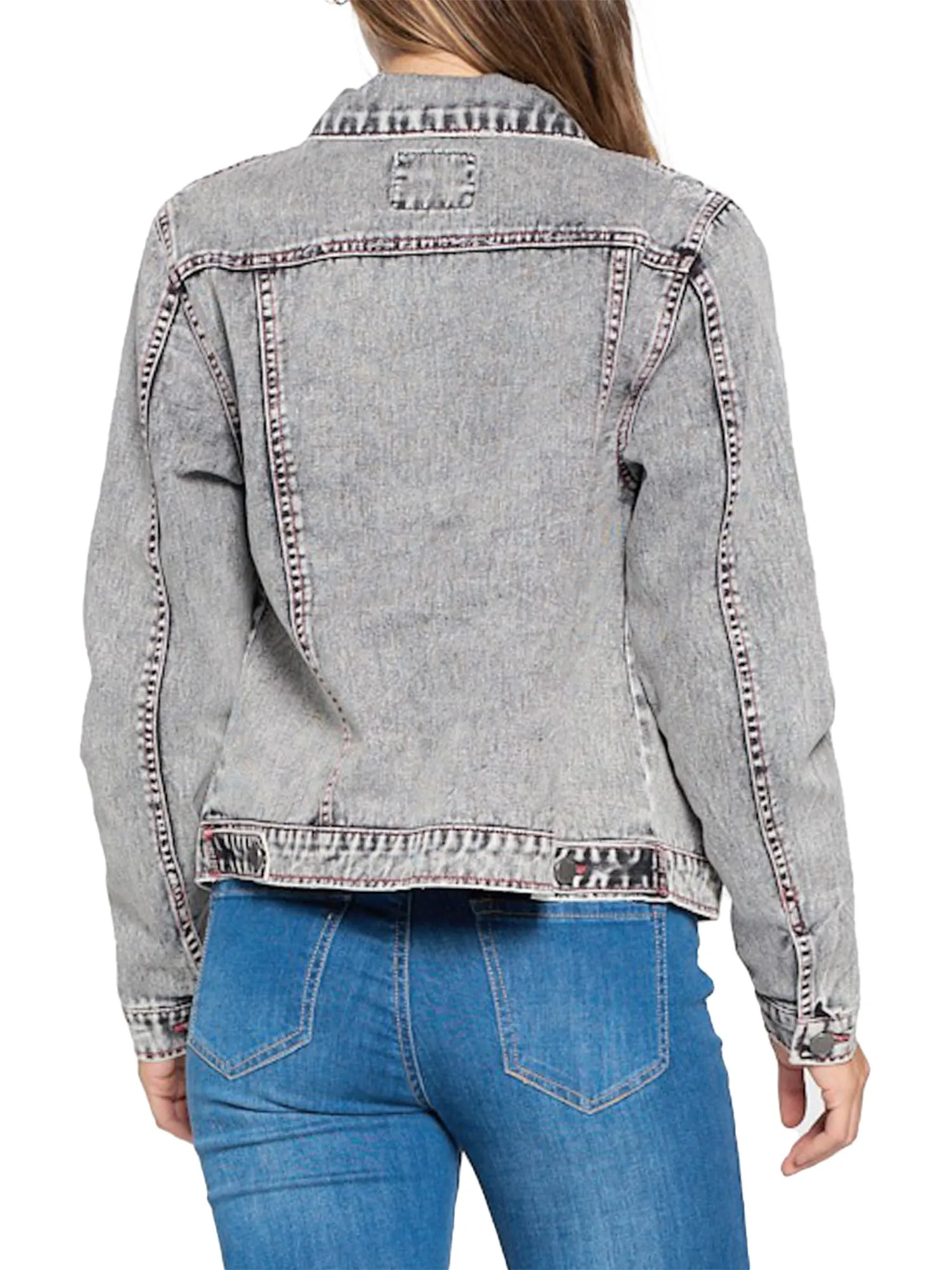 Women Casual Classic Long Sleeve Slim-fit Denim Jean Jacket (FWJ1115)