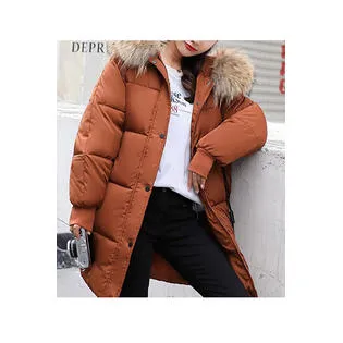 Women Mid Length Solid Colored Cozy Windbreaker Padded Jacket - WJC23482