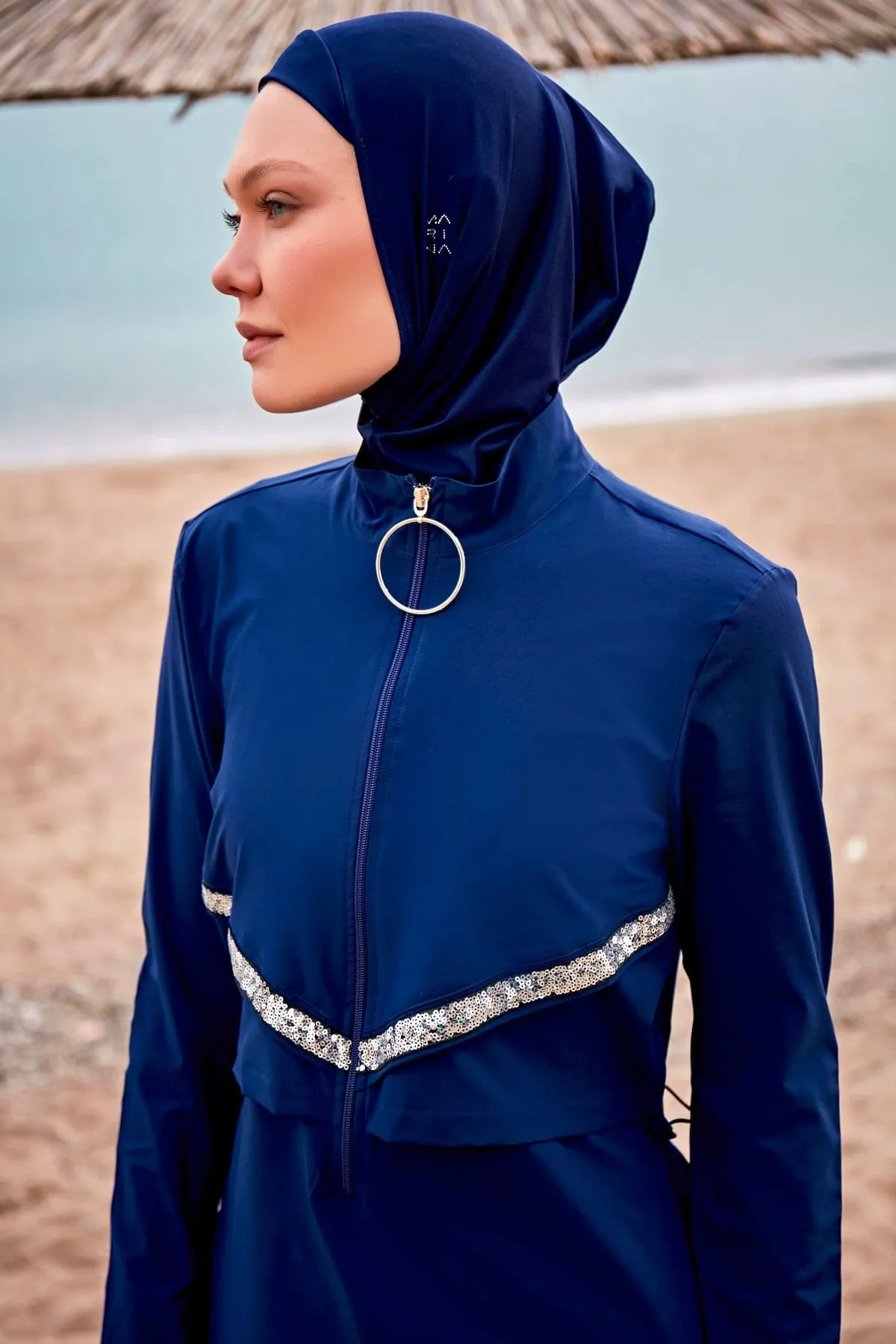 Woven Navy Burkini Modest Swimwear M2411