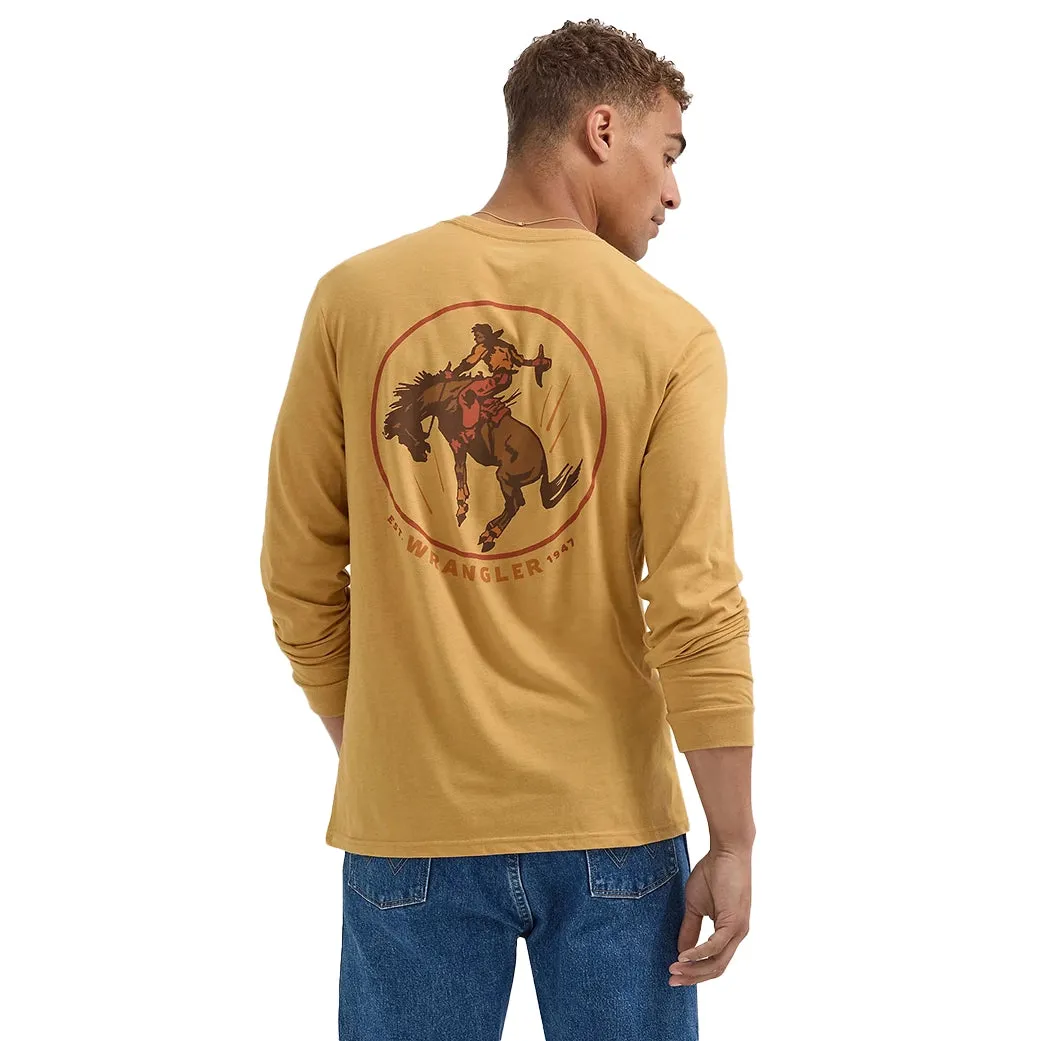 Wrangler Men's Long Sleeve Crew Neck Graphic Tee